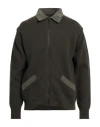 Daniele Fiesoli Man Cardigan Military Green Size L Merino Wool, Polyamide