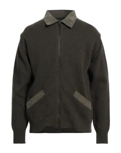Daniele Fiesoli Man Cardigan Military Green Size L Merino Wool, Polyamide