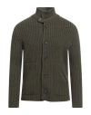 Daniele Fiesoli Man Cardigan Military Green Size L Merino Wool, Polyamide