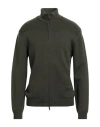 Daniele Fiesoli Man Cardigan Military Green Size L Virgin Wool