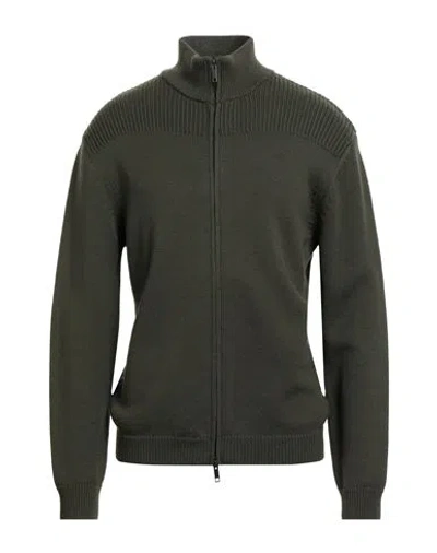 Daniele Fiesoli Man Cardigan Military Green Size L Virgin Wool