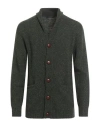 Daniele Fiesoli Man Cardigan Military Green Size L Virgin Wool, Polyamide In Green