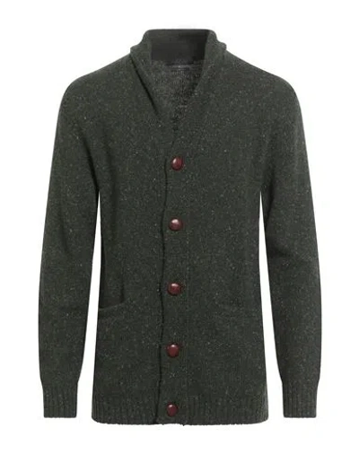Daniele Fiesoli Man Cardigan Military Green Size L Virgin Wool, Polyamide