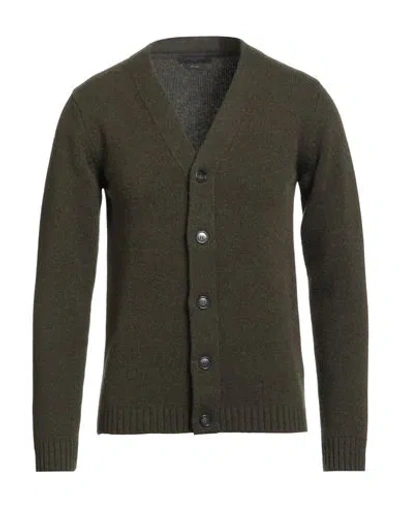Daniele Fiesoli Man Cardigan Military Green Size S Merino Wool