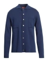 Daniele Fiesoli Man Cardigan Navy Blue Size L Cotton