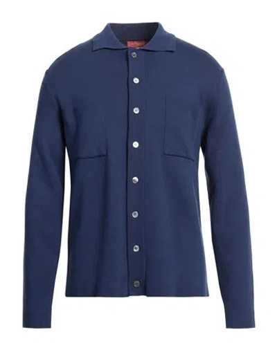 Daniele Fiesoli Man Cardigan Navy Blue Size L Cotton