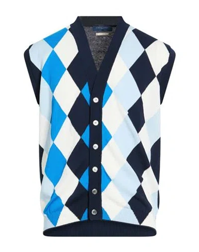 Daniele Fiesoli Man Cardigan Navy Size L Cotton In Blue