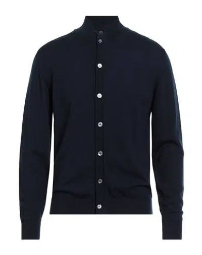 Daniele Fiesoli Man Cardigan Navy Size L Merino Wool In Black