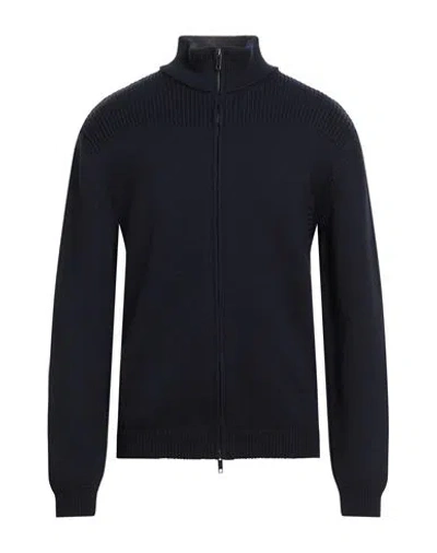 Daniele Fiesoli Man Cardigan Navy Size L Virgin Wool