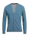 Daniele Fiesoli Man Cardigan Pastel Blue Size L Cotton