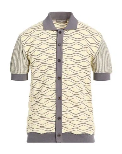 Daniele Fiesoli Man Cardigan Pastel Yellow Size L Cotton, Polyamide In Multi