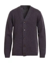 Daniele Fiesoli Man Cardigan Purple Size L Merino Wool
