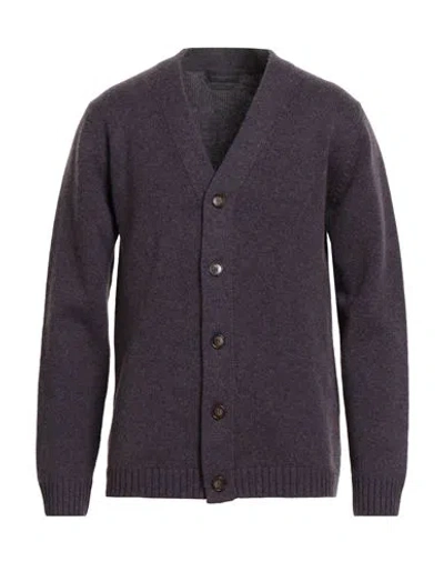Daniele Fiesoli Man Cardigan Purple Size L Merino Wool