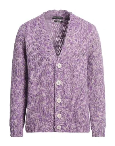 Daniele Fiesoli Man Cardigan Purple Size M Wool In Purple