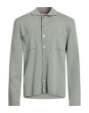 Daniele Fiesoli Man Cardigan Sage Green Size L Cotton In Gray