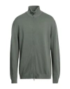 Daniele Fiesoli Man Cardigan Sage Green Size M Cotton In Sage Green