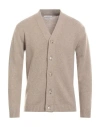 Daniele Fiesoli Man Cardigan Sand Size L Cashmere In Beige