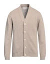 Daniele Fiesoli Man Cardigan Sand Size L Cashmere In Beige