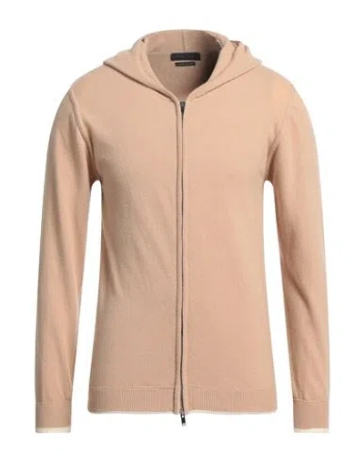 Daniele Fiesoli Man Cardigan Sand Size M Merino Wool, Cashmere In Beige