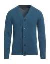 Daniele Fiesoli Man Cardigan Slate Blue Size S Merino Wool