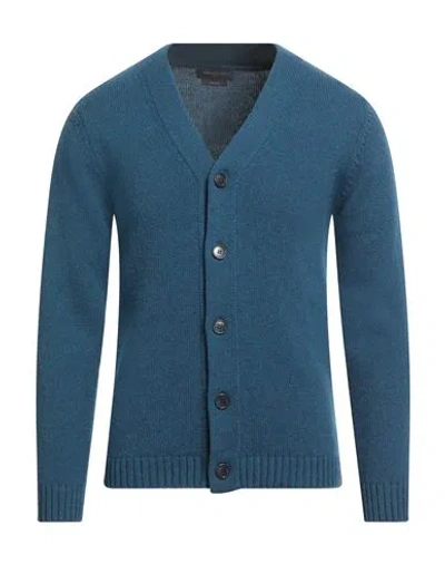 Daniele Fiesoli Man Cardigan Slate Blue Size S Merino Wool