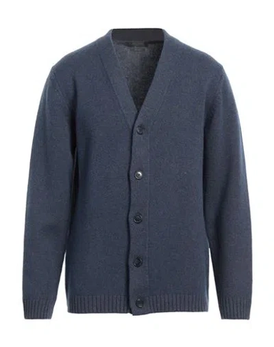 Daniele Fiesoli Man Cardigan Slate Blue Size Xl Merino Wool