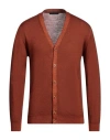 Daniele Fiesoli Man Cardigan Tan Size L Merino Wool In Brown