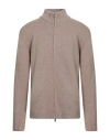 Daniele Fiesoli Man Cardigan Taupe Size L Merino Wool