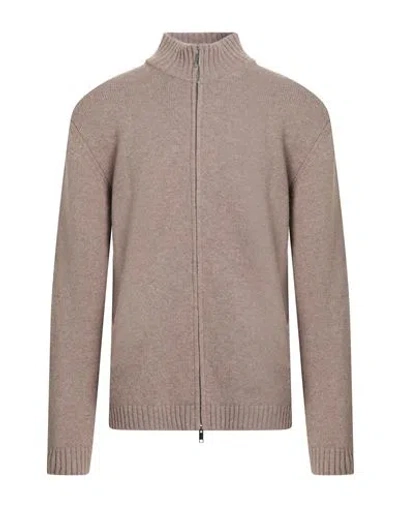 Daniele Fiesoli Man Cardigan Taupe Size L Merino Wool