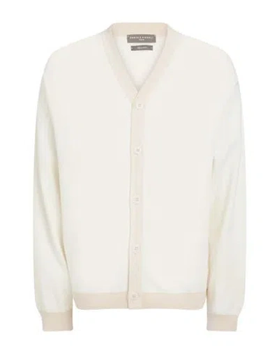 Daniele Fiesoli Man Cardigan White Size L Cotton