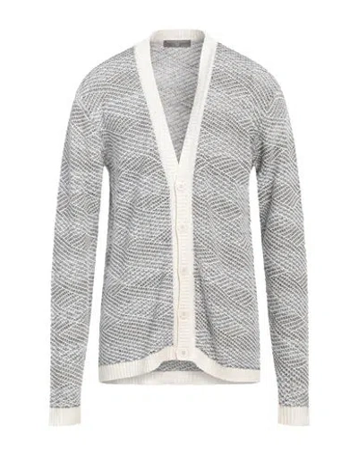 Daniele Fiesoli Man Cardigan White Size L Linen, Cotton, Polyamide