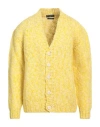 Daniele Fiesoli Man Cardigan Yellow Size L Wool In Yellow