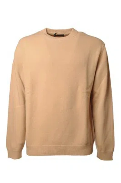 Pre-owned Daniele Fiesoli Man Maglia Manica Lunga Beige 13676
