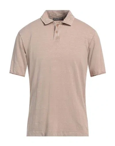 Daniele Fiesoli Man Polo Shirt Beige Size L Linen, Elastane