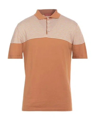 Daniele Fiesoli Man Polo Shirt Brown Size L Cotton