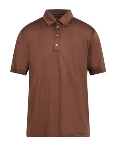 Daniele Fiesoli Man Polo Shirt Brown Size L Cotton
