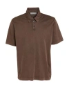 Daniele Fiesoli Man Polo Shirt Dark Brown Size L Cotton
