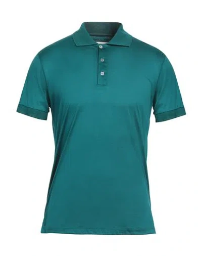 Daniele Fiesoli Man Polo Shirt Deep Teal Size L Cotton In Green