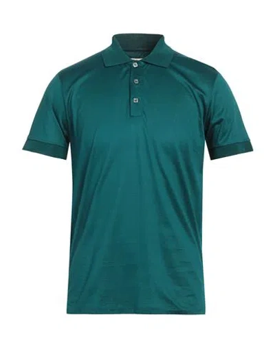 Daniele Fiesoli Man Polo Shirt Emerald Green Size M Cotton In Green