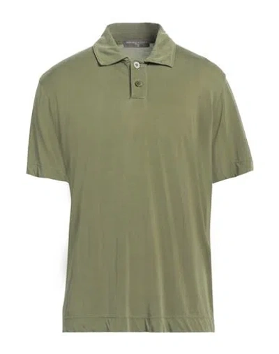 Daniele Fiesoli Man Polo Shirt Military Green Size L Cupro, Cotton