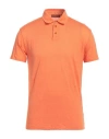 Daniele Fiesoli Man Polo Shirt Orange Size M Linen, Elastane