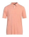 Daniele Fiesoli Man Polo Shirt Salmon Pink Size M Linen, Elastane