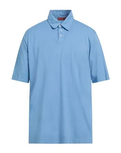 Daniele Fiesoli Man Polo Shirt Sky Blue Size L Cotton