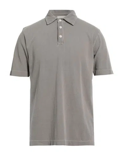 Daniele Fiesoli Man Polo Shirt Taupe Size L Cotton In Gray