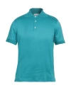Daniele Fiesoli Man Polo Shirt Turquoise Size Xxl Cotton In Blue