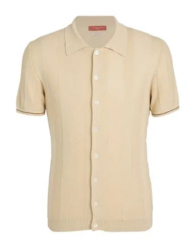 Daniele Fiesoli Man Shirt Beige Size S Cotton