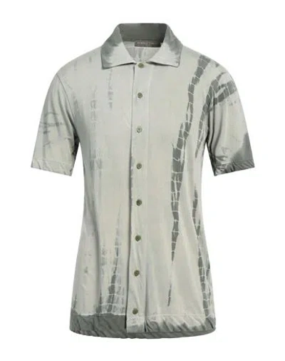 Daniele Fiesoli Man Shirt Military Green Size L Cupro, Cotton