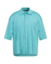 Daniele Fiesoli Man Polo Shirt Turquoise Size L Cotton In Blue