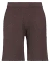 Daniele Fiesoli Man Shorts & Bermuda Shorts Dark Brown Size L Organic Cotton, Recycled Polyamide In Brown
