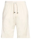 Daniele Fiesoli Man Shorts & Bermuda Shorts Ivory Size S Cupro, Cotton In White